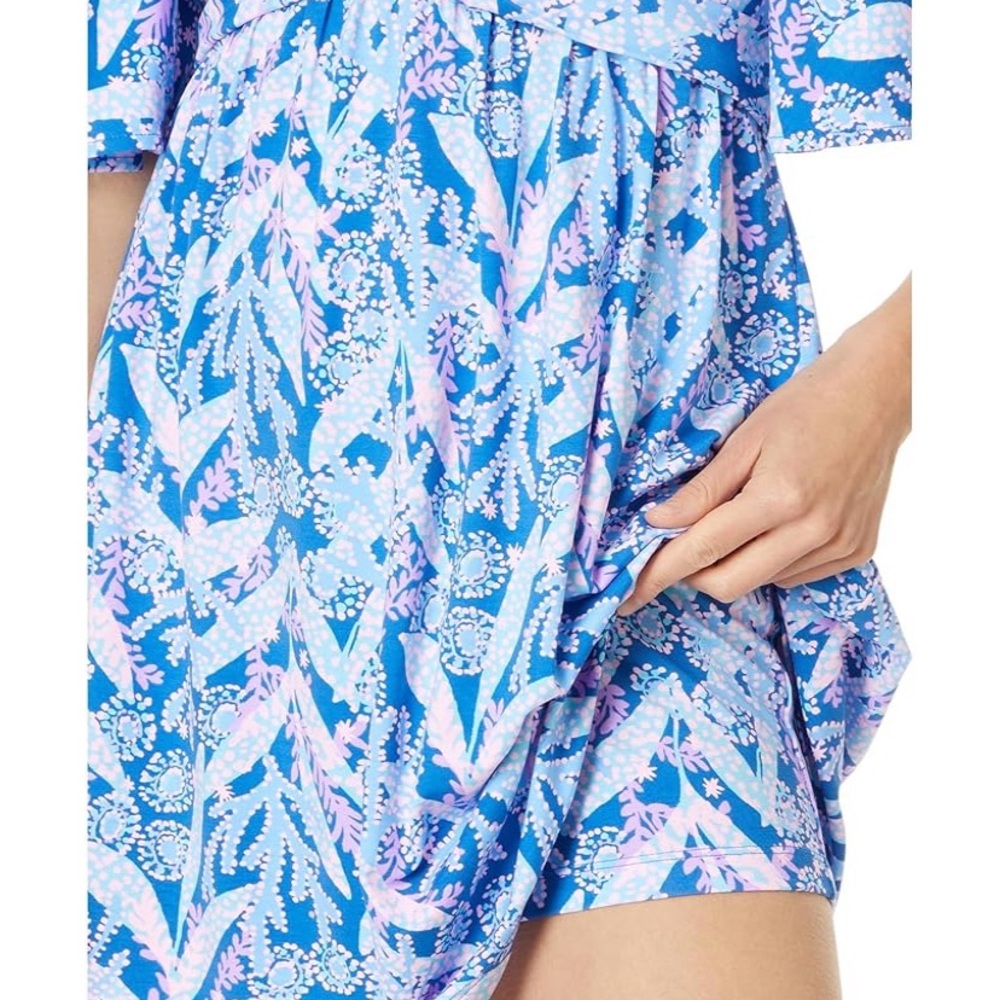 Lilly Pulitzer Minka skirted romper in Barton Blue Star Gazing - Picture 3 of 8